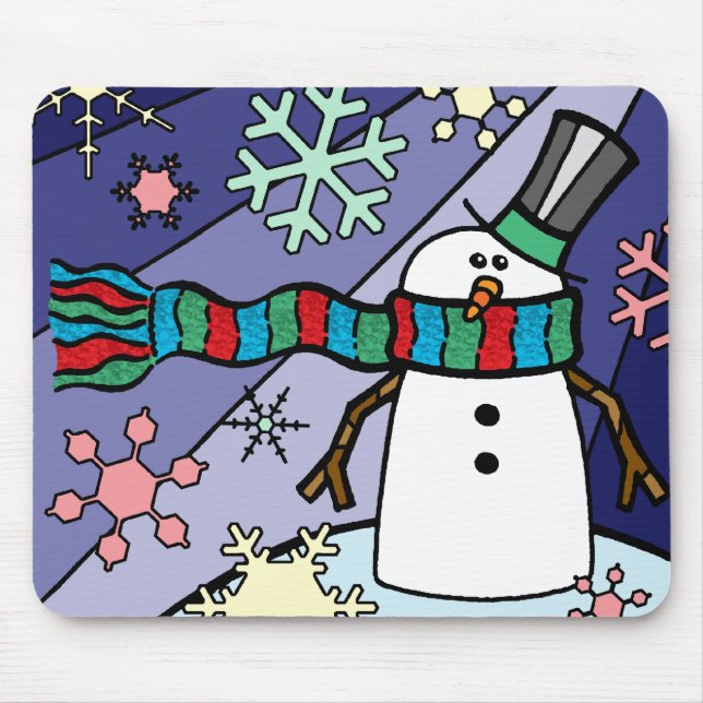 Snowman Scenery Mouse Pad (Front)