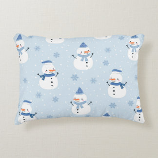 Snowman seamless pattern,winter background,winter accent pillow