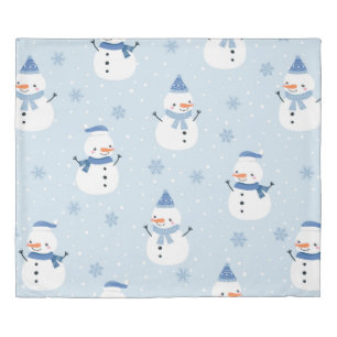 Snowman seamless pattern,winter background,winter  duvet cover