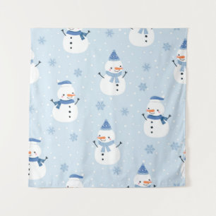 Snowman seamless pattern,winter background,winter  tapestry