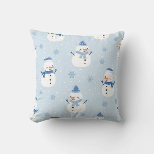 Snowman seamless pattern,winter background,winter  throw pillow