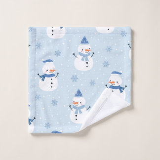 Snowman seamless pattern,winter background,winter  wash cloth
