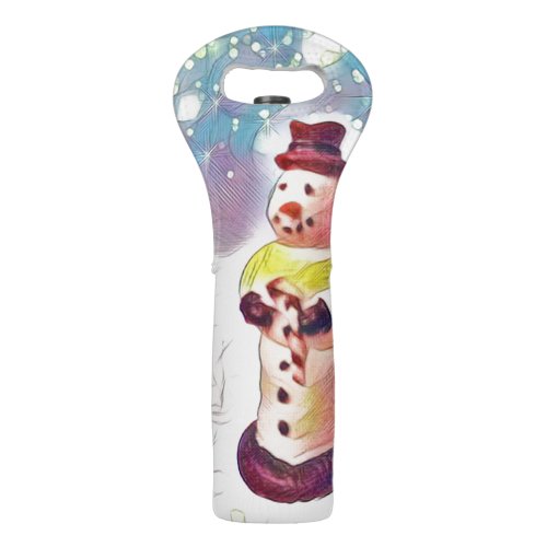 Snowman Series Whimsy Wine Tote