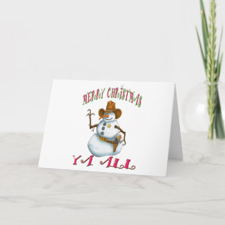 snowman sherriff MerryChrsts Ya all Holiday Card