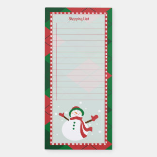 Snowman Shopping List Magnetic Notepad