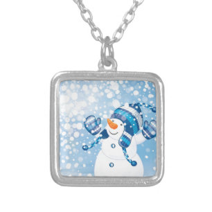 Snowman Silver Plated Necklace