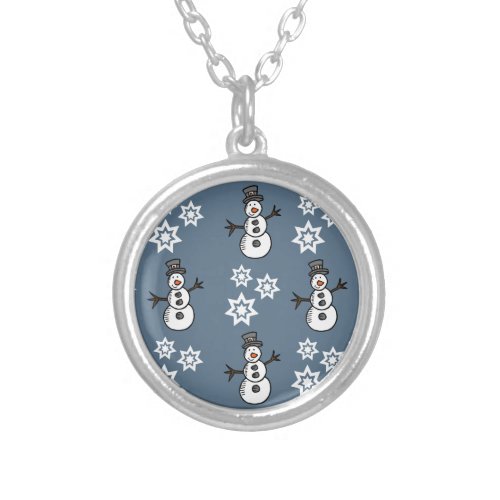 Snowman Silver Plated Necklace