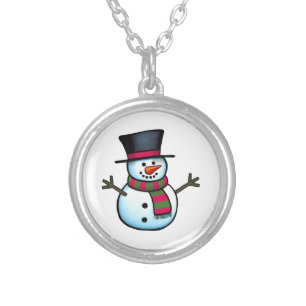 Snowman Silver Plated Necklace