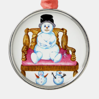 Snowman Sitting On a bench ornament