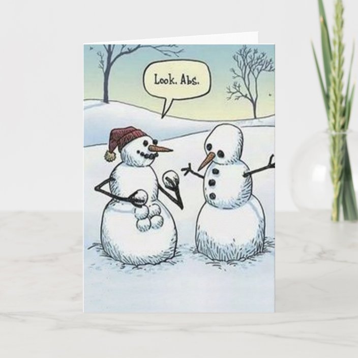 Snowman Six Pack Abs Greeting Card Zazzle Com