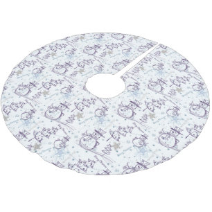 Snowman Sketch Christmas Tree Skirt