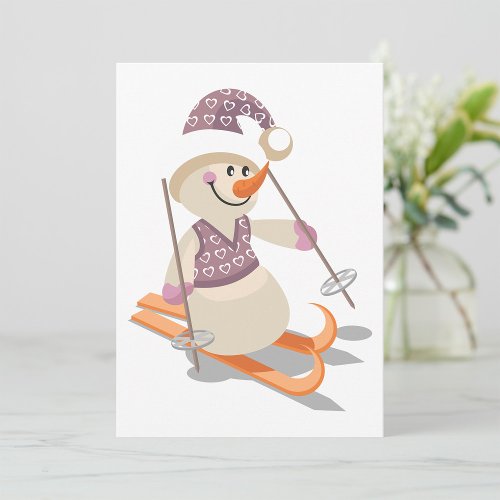 Snowman Skiing Invitation