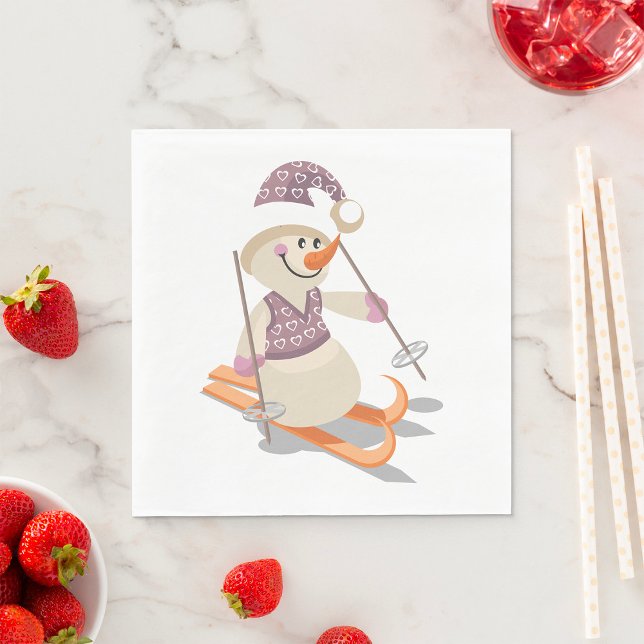Snowman Skiing Napkins (Creator Uploaded)