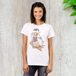 Snowman Skiing T-Shirt