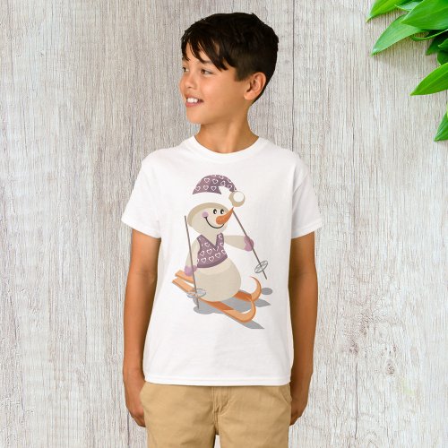 Snowman Skiing T_Shirt