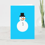 Snowman Sky Blue Winter Holiday Christmas Hanukkah Card<br><div class="desc">This fun card is perfect for any wintertime occasion! A happy snowman, dapper in his favorite black top hat, has round black eyes and mouth that look like coal, and an orange carrot for his nose. Inside is the pun: "Have an ice holiday!" (or, replace with your own message if...</div>