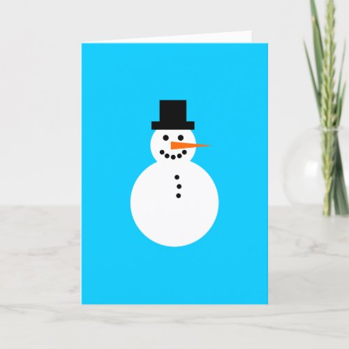 Snowman Sky Blue Winter Holiday Christmas Hanukkah Card