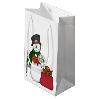 Snowman Small Gift Bag by Iggys_World at Zazzle