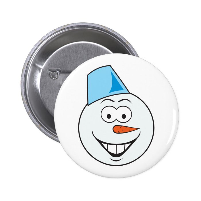 Snowman Smiley Face Pinback Buttons