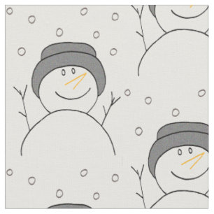 Snowman Smiling Fabric
