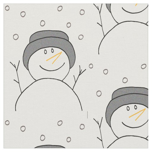 Snowman Smiling Fabric