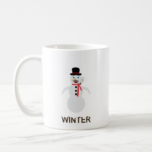 Snowman smoking a pipe coffee mug