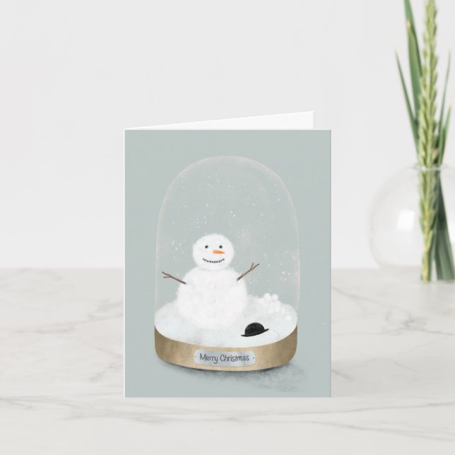 Snowman snow globe Christmas card (Front)