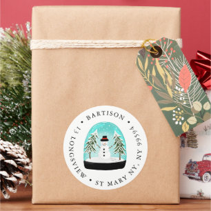 snowman snow globe company Classic Round Sticker