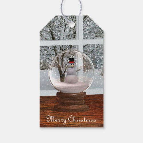 Snowman Snow Globe Gift Tags