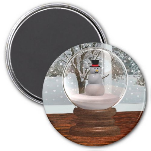 Snowman Snow Globe Magnet
