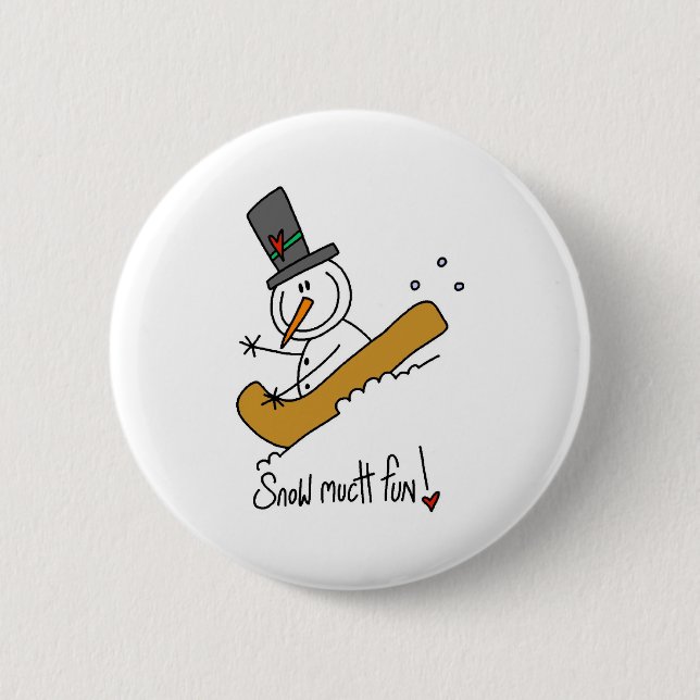 Snowman Snow Much Fun Button (Front)