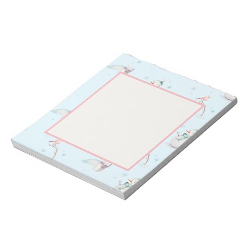 Snowman Snowball Design  Notepad