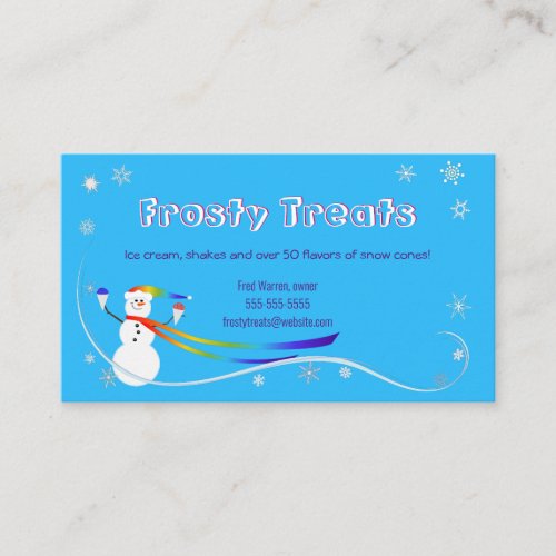 Snowman Snowcone Business Card