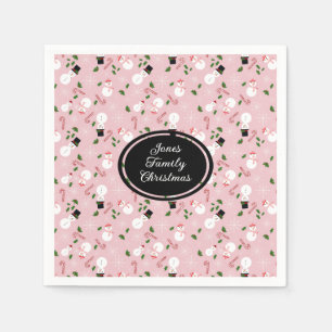 Snowman Snowflake Christmas Holiday Personalized Napkins