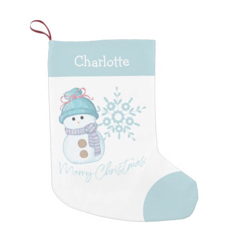 Snowman Snowflake Cute Christmas Stocking