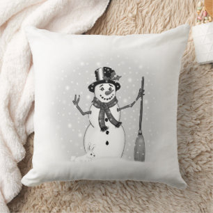 Snowman, Snowflake, Pillow