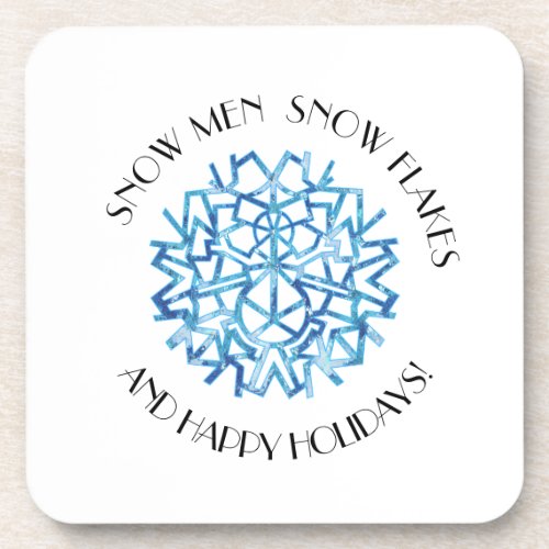 Snowman Snowflake Template Beverage Coaster