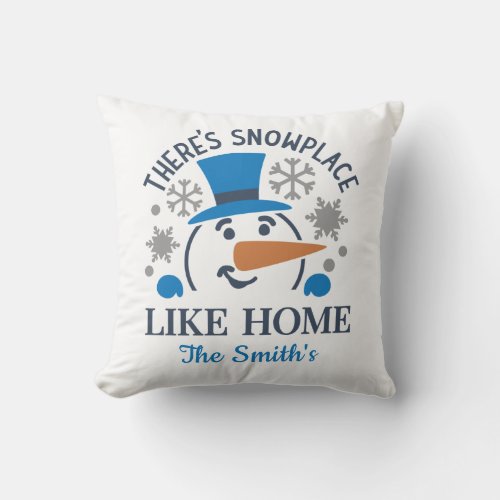 Snowman Snowflake Winter Christmas Sofa Throw Pillow