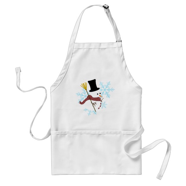 snowman snowflakes adult apron (Front)
