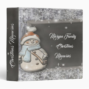 Snowman,Snowflakes Christmas Memories 3 Ring Binder