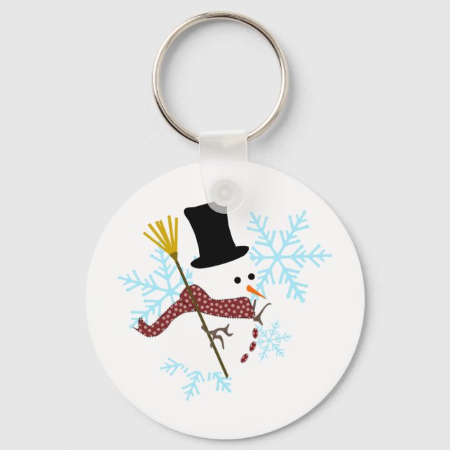 snowman snowflakes keychain (Front)