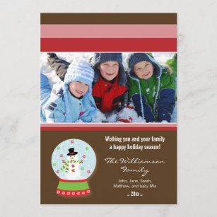 Snowman Snowglobe Custom Family Holiday Card Snowman Snowglobe Custom Family Holiday Card
