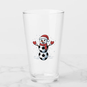 Snowman Soccer Christmas Santa Baseball Sport Glass