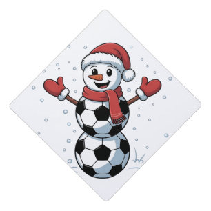 Snowman Soccer Christmas Santa Baseball Sport Graduation Cap Topper