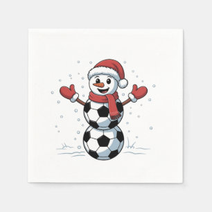 Snowman Soccer Christmas Santa Baseball Sport Napkins