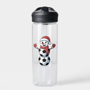 Snowman Soccer Christmas Santa Baseball Sport Water Bottle