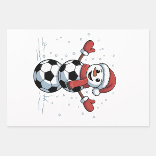 Snowman Soccer Christmas Santa Baseball Sport Wrapping Paper Sheets