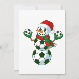 Snowman Soccer Christmas Sport Lovers Invitation