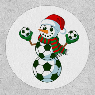 Snowman Soccer Christmas Sport Lovers Patch