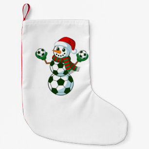 Snowman Soccer Christmas Sport Lovers Small Christmas Stocking